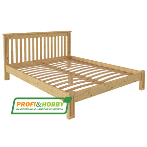 Кровать Pino Rino 1200 х 2000 сосна, бесцветный акриловый лак